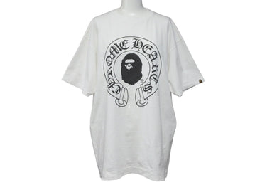 A BATHING APE アベイシングエイプ×Chrome Hearts クロムハーツ コラボ 半袖Tシャツ L ホワイト ブラック 美品 中古 56999