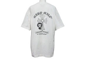 A BATHING APE アベイシングエイプ×Chrome Hearts クロムハーツ コラボ 半袖Tシャツ L ホワイト ブラック 美品 中古 56999