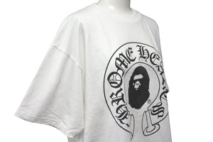 A BATHING APE アベイシングエイプ×Chrome Hearts クロムハーツ コラボ 半袖Tシャツ L ホワイト ブラック 美品 中古 56999