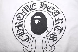 A BATHING APE アベイシングエイプ×Chrome Hearts クロムハーツ コラボ 半袖Tシャツ L ホワイト ブラック 美品 中古 56999