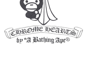 A BATHING APE アベイシングエイプ×Chrome Hearts クロムハーツ コラボ 半袖Tシャツ L ホワイト ブラック 美品 中古 56999