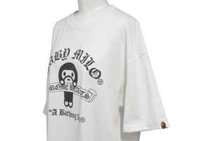 A BATHING APE アベイシングエイプ×Chrome Hearts クロムハーツ コラボ 半袖Tシャツ L ホワイト ブラック 美品 中古 57000