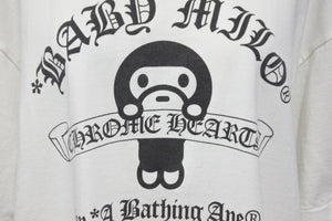 A BATHING APE アベイシングエイプ×Chrome Hearts クロムハーツ コラボ 半袖Tシャツ L ホワイト ブラック 美品 中古 57000