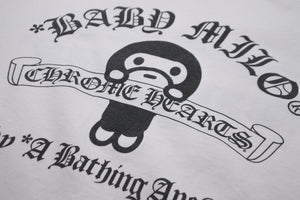 A BATHING APE アベイシングエイプ×Chrome Hearts クロムハーツ コラボ 半袖Tシャツ L ホワイト ブラック 美品 中古 57000