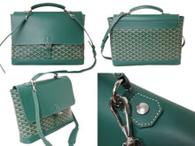 画像をギャラリービューアに読み込む, 極美品 GOYARD ゴヤール ハンドバッグ シタダン メッセンジャーPM PVCコーティングキャンバス グリーン シルバー金具 中古 57021