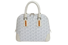 画像をギャラリービューアに読み込む, 極美品 GOYARD ゴヤール ハンドバッグ ヴァンドーム PM ヘリンボーン VENDO2MINTY50CL50P ホワイト シルバー金具 中古 57027