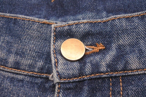 KidSuper Patchwork Denim Straight Pants AW23-PT-2 Blue Embroidery Gold Hardware Excellent Condition Used 57036