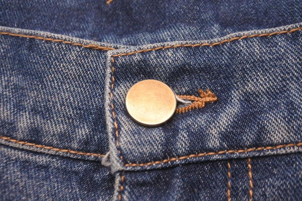 KidSuper Patchwork Denim Straight Pants AW23-PT-2 Blue Embroidery Gold Hardware Excellent Condition Used 57036