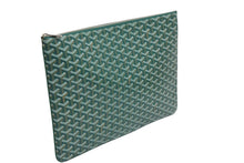 画像をギャラリービューアに読み込む, 新品未使用 GOYARD ゴヤール クラッチバッグ セナ GM SENAT2GMLTY09CL09P グリーン シルバー金具 中古 57068