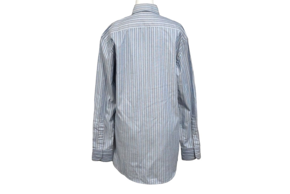 Ermenegildo Zegna エルメネジルド ゼニア 長袖シャツ ノーストレッチファブリック ストライプ インディゴ S 美品 中古 57093