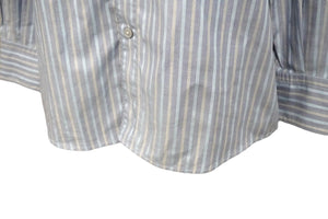 Ermenegildo Zegna エルメネジルド ゼニア 長袖シャツ ノーストレッチファブリック ストライプ インディゴ S 美品 中古 57093