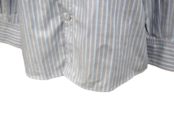 Ermenegildo Zegna エルメネジルド ゼニア 長袖シャツ ノーストレッチファブリック ストライプ インディゴ S 美品 中古 57093