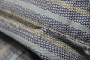 Ermenegildo Zegna エルメネジルド ゼニア 長袖シャツ ノーストレッチファブリック ストライプ インディゴ S 美品 中古 57093