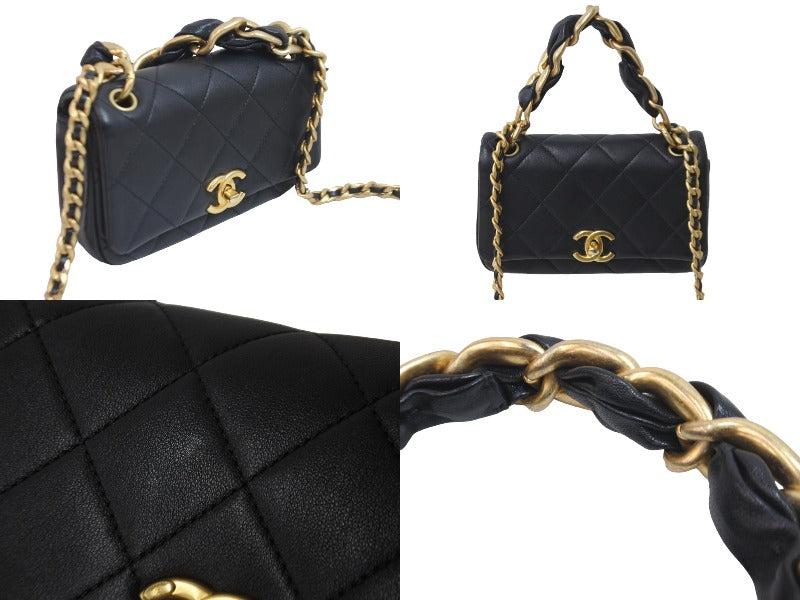 極美品 CHANEL シャネル 2way ショルダーバッグ ミニ マトラッセ 31番台 ブラック ラムスキン ゴールド金具 中古 57143 –  Casanova Vintage