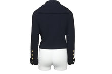 画像をギャラリービューアに読み込む, 極美品 CHANEL シャネル セーラー ツイード ジャケット ネイビー ショート丈 テーラード ゴールド金具 アウター 中古 57201