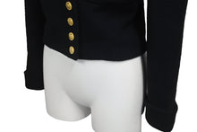 画像をギャラリービューアに読み込む, 極美品 CHANEL シャネル セーラー ツイード ジャケット ネイビー ショート丈 テーラード ゴールド金具 アウター 中古 57201