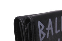 画像をギャラリービューアに読み込む, 極美品 BALENCIAGA バレンシアガ グラフィティ 三つ折り財布 レザー ブラック ウォレット ロゴ 529553 0EE12 1080 中古 57226