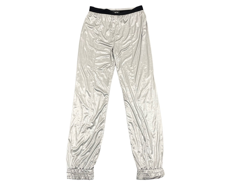 CHANEL pants, silver, size 38, with Coco Mark, polyester, A.W002 P43496K04412 Excellent condition, used, 57243