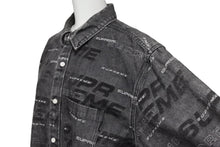 Load image into Gallery viewer, シュプリーム SUPREME DIMESIONS LOGO DENIM SHIRT ディメンションロゴ デニムシャツ 2019AW 総柄 M 美品 中古 57283