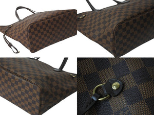 極美品 LOUIS VUITTON ルイヴィトン トートバッグ N41603 ネヴァーフルMM ダミエエベヌ ブラウン ゴールド金具 中古 57290