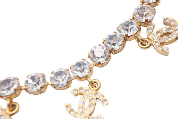 CHANEL Chanel Bracelet Vintage 96P Coco Mark Rhinestone Gold GP Good Condition Used 57341