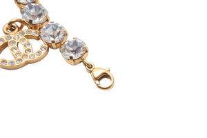 CHANEL Chanel Bracelet Vintage 96P Coco Mark Rhinestone Gold GP Good Condition Used 57341