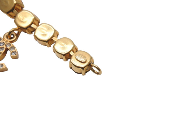 CHANEL Chanel Bracelet Vintage 96P Coco Mark Rhinestone Gold GP Good Condition Used 57341