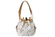 画像をギャラリービューアに読み込む, LOUIS VUITTON ルイヴィトン ショルダーバッグ M42229 村上隆 プチノエ ブロン マルチカラー ゴールド金具 良品 中古 57379