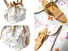 画像をギャラリービューアに読み込む, LOUIS VUITTON ルイヴィトン ショルダーバッグ M42229 村上隆 プチノエ ブロン マルチカラー ゴールド金具 良品 中古 57379