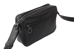 BOTTEGAVENETA ボッテガヴェネタ ショルダーバッグ イントレチャート レザー ブラック 522903 V4651 1000 美品 中古 57388