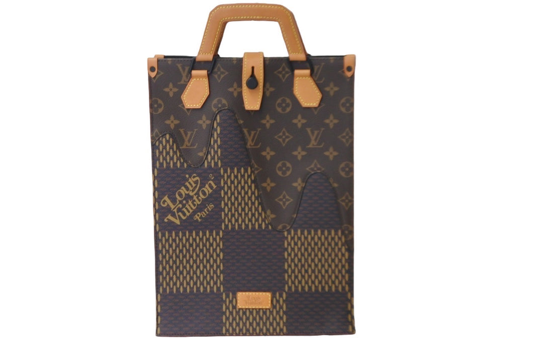 新品同様 LOUIS VUITTON ルイヴィトン NIGO ダミエ ジャイアント LVスクエアード N40355 ミニトート 2020AW ブラウン 中古 57409