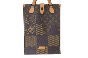 新品同様 LOUIS VUITTON ルイヴィトン NIGO ダミエ ジャイアント LVスクエアード N40355 ミニトート 2020AW ブラウン 中古 57409