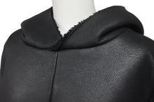 Load image into Gallery viewer, NUMBER(N)INE ナンバーナイン シープスキン ムートン プルオーバー パーカー ブラック 羊革 フーディ― サイズ1 美品 中古 57448