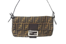 Load image into Gallery viewer, FENDI フェンディ ズッカ柄 マンマバケット ワンショルダーバッグ ブラウン コットンキャンバス レザー 美品 中古 57472