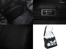Load image into Gallery viewer, PRADA プラダ トートバッグ 2WAY コミックパッチ トライアングルロゴ ブラック 2VG024 シルバー金具 美品 中古 57528