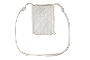 BOTTEGAVENETA ボッテガヴェネタ ショルダーバッグ ミニ ザ ノット イントレチャート ホワイト 639293 美品 中古 57529