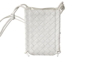 BOTTEGAVENETA ボッテガヴェネタ ショルダーバッグ ミニ ザ ノット イントレチャート ホワイト 639293 美品 中古 57529