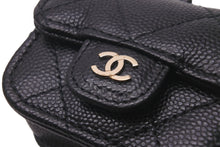 画像をギャラリービューアに読み込む, CHANEL シャネル AIR PODS ケース ココマーク マトラッセ AP1739 31番台 キャビアスキン ブラック ゴールド金具 美品 中古 57639