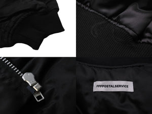 FFF POSTAL SERVICE Triple F Postal Service Bomber Jacket MA1 Nylon Polyester Black Good Condition Used 57680