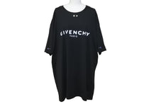 画像をギャラリービューアに読み込む, Givenchy ジバンシー 半袖Ｔシャツ トップス ロゴプリント ロゴ金具 コットン ブラック ホワイト シルバー金具 美品 中古 57708