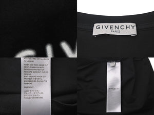 Givenchy ジバンシー 半袖Ｔシャツ トップス ロゴプリント ロゴ金具 コットン ブラック ホワイト シルバー金具 美品 中古 57708