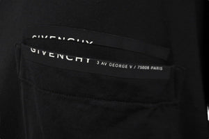 GIVENCHY ジバンシィ 半袖Ｔシャツ Ribbon Trimmed Logo BM70VA3002 ブラック コットン 美品 中古 57712