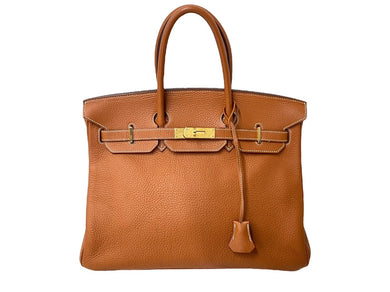 HERMES エルメス BIRKIN バーキン35 ブラウン系 ゴールド金具 トゴ ハンドバッグ □H刻印 中古 57788