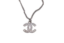 Load image into Gallery viewer, 極美品 CHANEL シャネル ネックレス ラインストーン ココマーク 10V刻印 シルバー GP 中古 57833