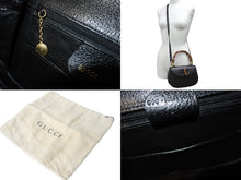 画像をギャラリービューアに読み込む, GUCCI グッチ バンブー ２WAY ショルダーバッグ ブラック レザー ハンドバッグ ゴールド金具 鞄 斜め掛け カバン 美品 中古 57868