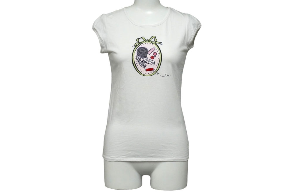 Christian Dior クリスチャンディオール 半袖Ｔシャツ 裁縫プリント サイズ12A ホワイト 2EBMTEE1RU 美品 中古 57907