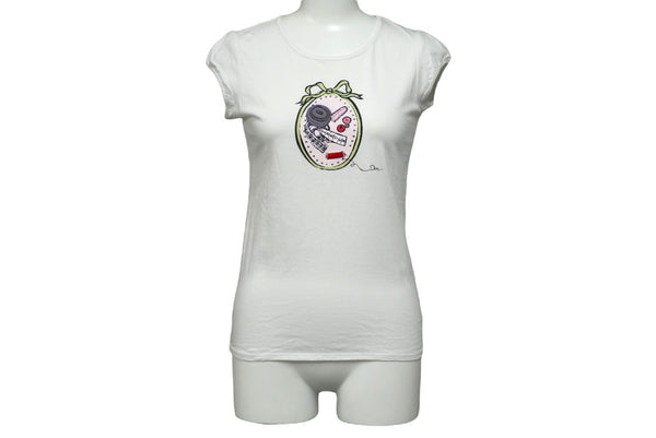 Christian Dior クリスチャンディオール 半袖Ｔシャツ 裁縫プリント サイズ12A ホワイト 2EBMTEE1RU 美品 中古 57907
