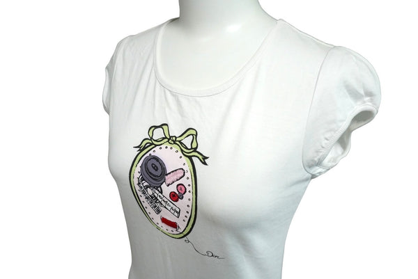 Christian Dior クリスチャンディオール 半袖Ｔシャツ 裁縫プリント サイズ12A ホワイト 2EBMTEE1RU 美品 中古 57907