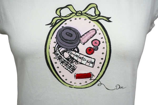 Christian Dior クリスチャンディオール 半袖Ｔシャツ 裁縫プリント サイズ12A ホワイト 2EBMTEE1RU 美品 中古 57907