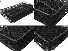 画像をギャラリービューアに読み込む, 新品同様 CHANEL シャネル ココマーク チェーンショルダーバッグ ビーズマトラッセ 18番台 サテン ガンメタ ブラック 中古 57914